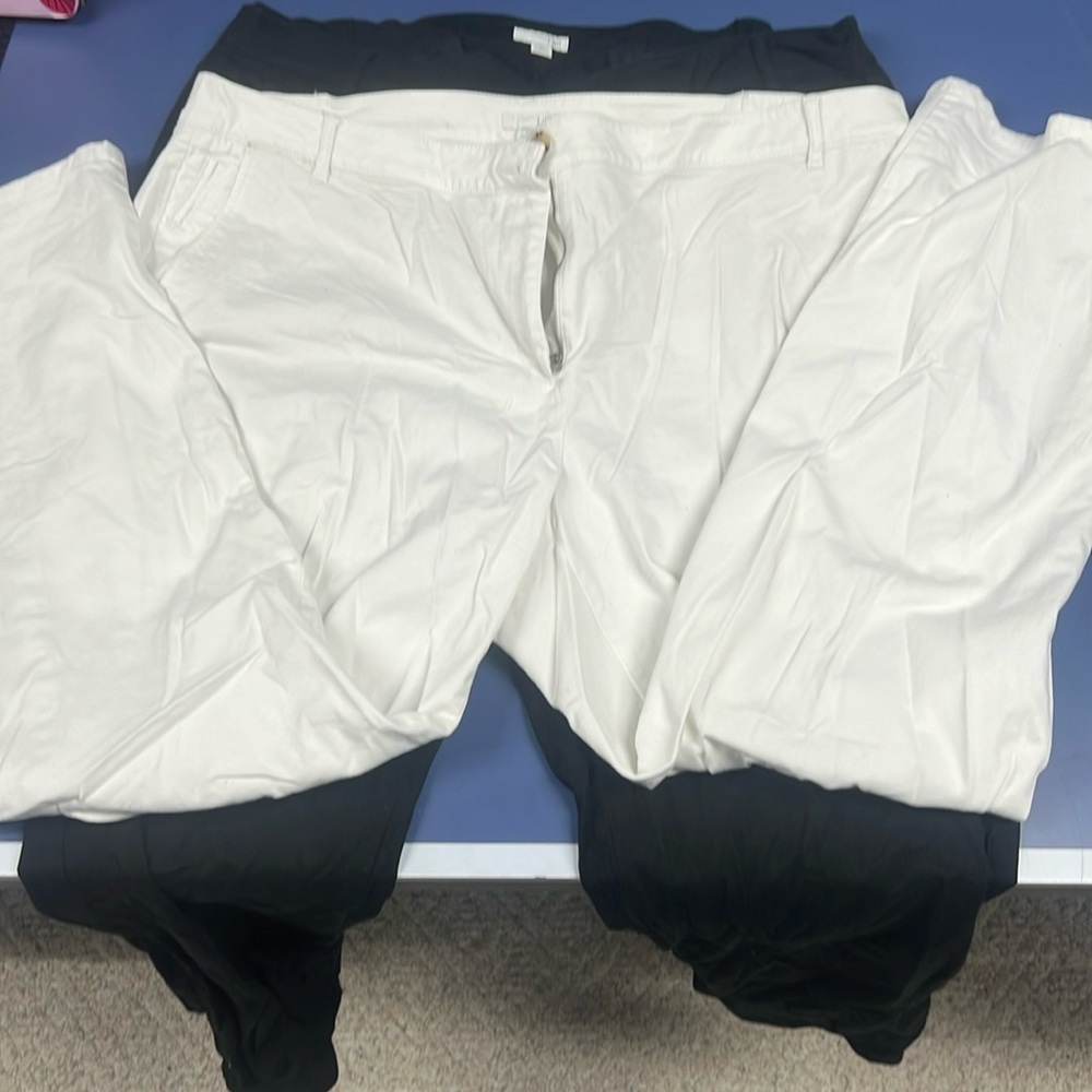 Lot of 2 j Jill pants white and black 22 women’s